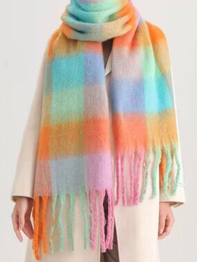 NWT Park and Buzz Layer Up Cozy Plaid Blanket Scarf